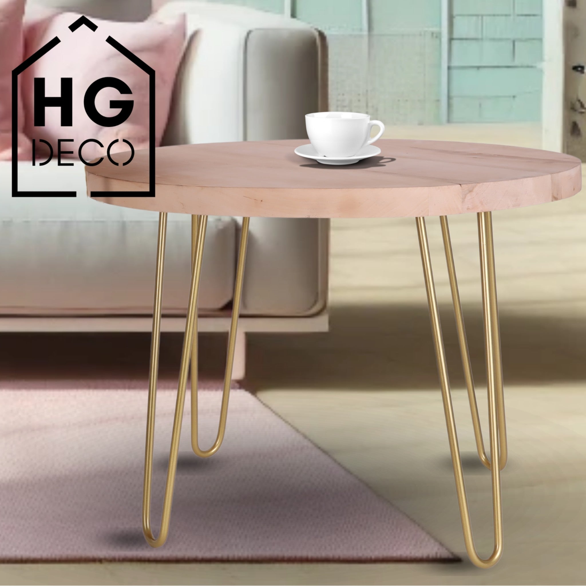Noga do stolika kawowego ławy DP50 pastelowo złoty HGDECO
