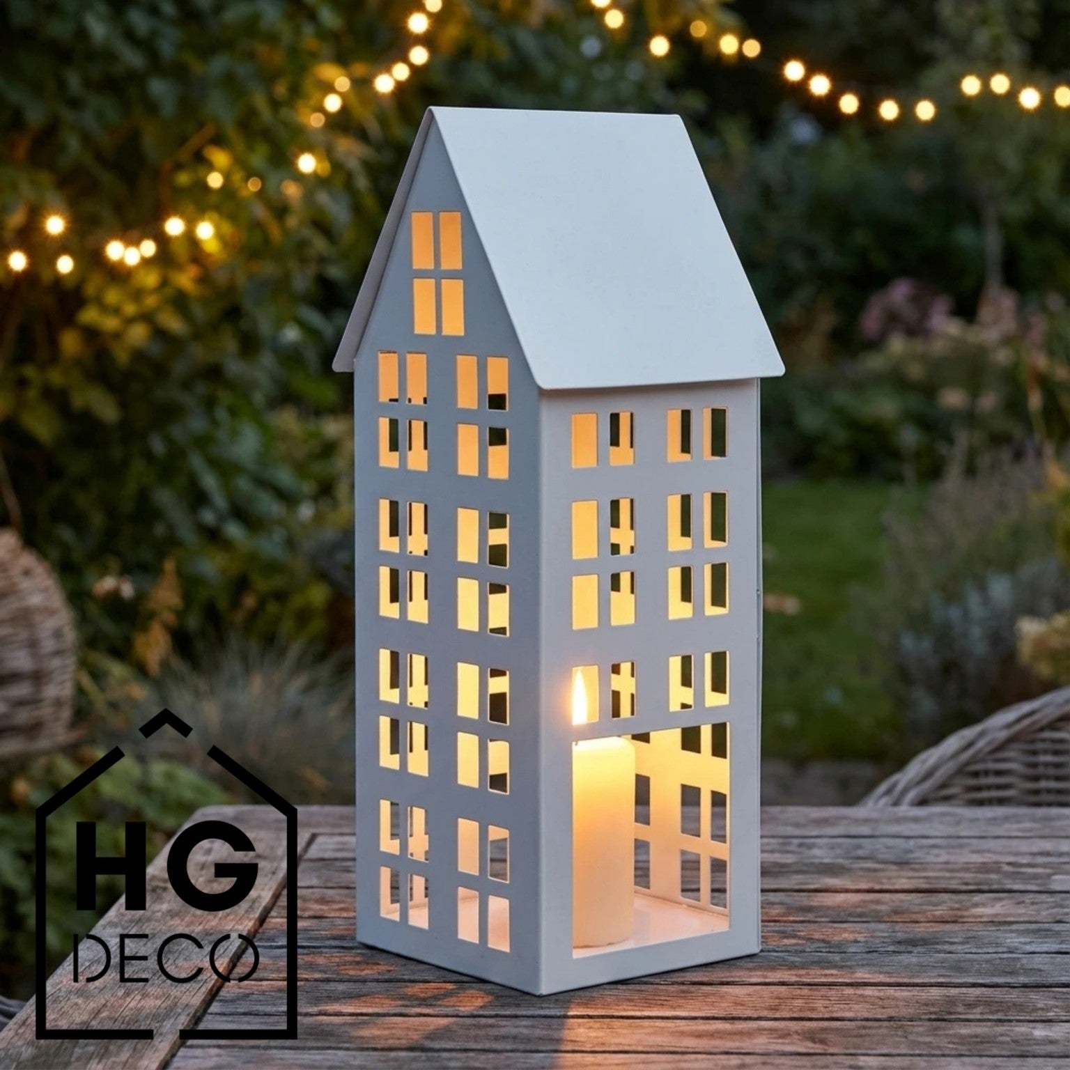 Lampion domek LUMI M biały HGDECO