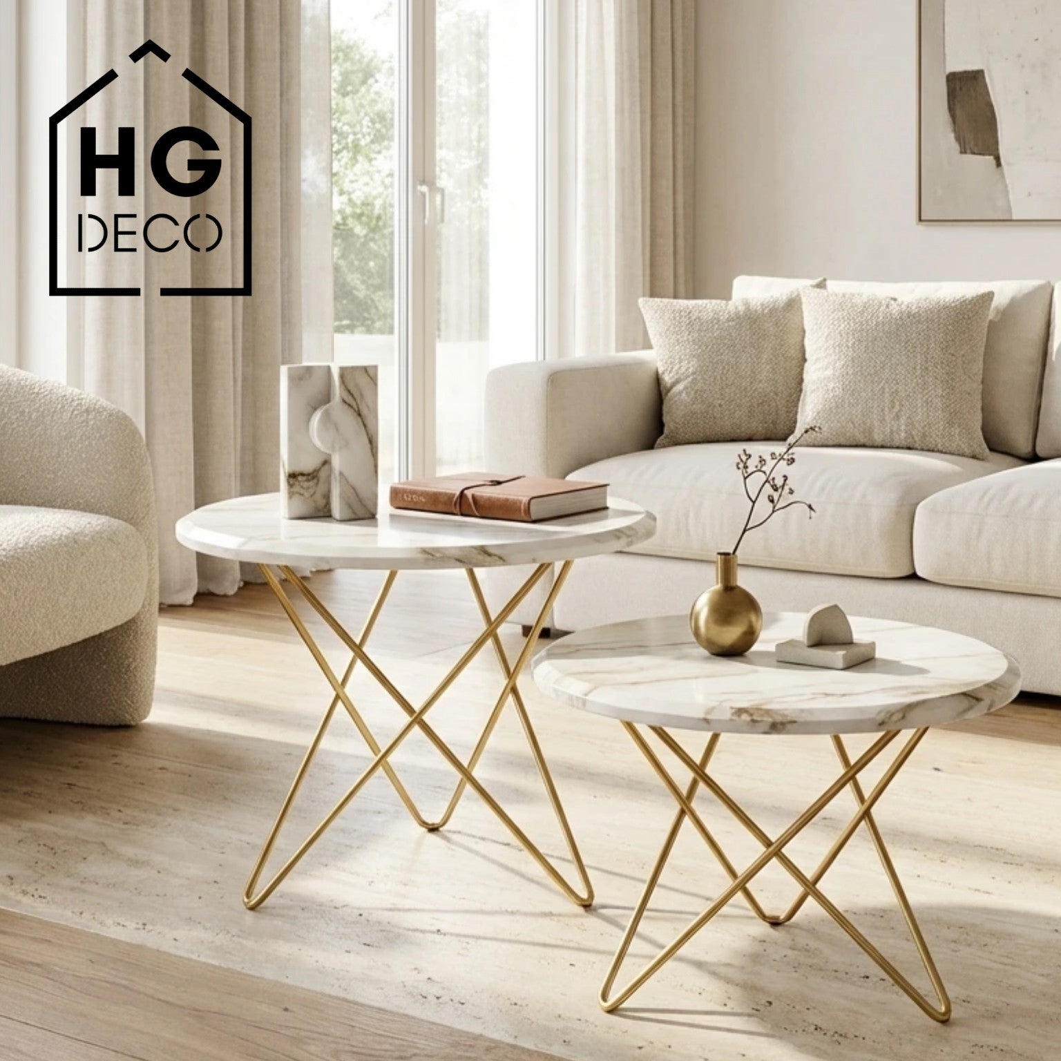 STAR coffee table frame 40 cm gold HGDECO