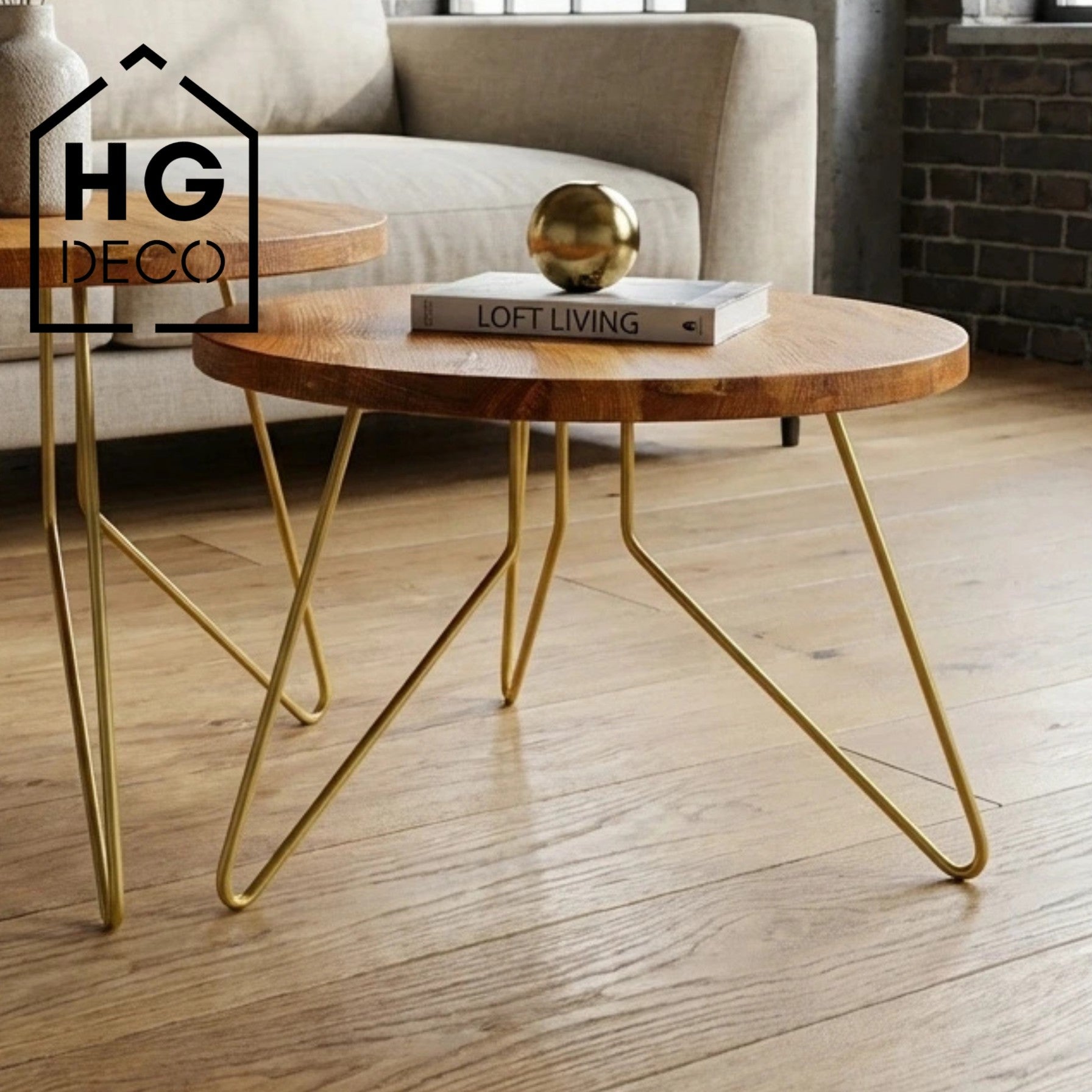 Zestaw nóg meblowych do stolika kawowego FIN 40 cm złoty HGDECO