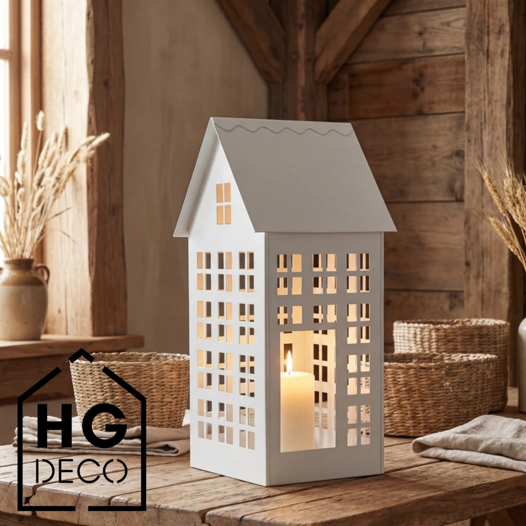 Lampion domek LUMI XL biały HGDECO