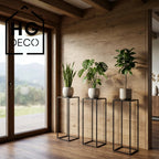 Metalowy kwietnik stojak na kwiatek TOWER 70 czarny styl loftowy HGDECO