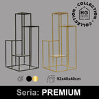 Kwietnik kaskadowy stojący czarny na 4 doniczki PREMIUM 92 HGDECO