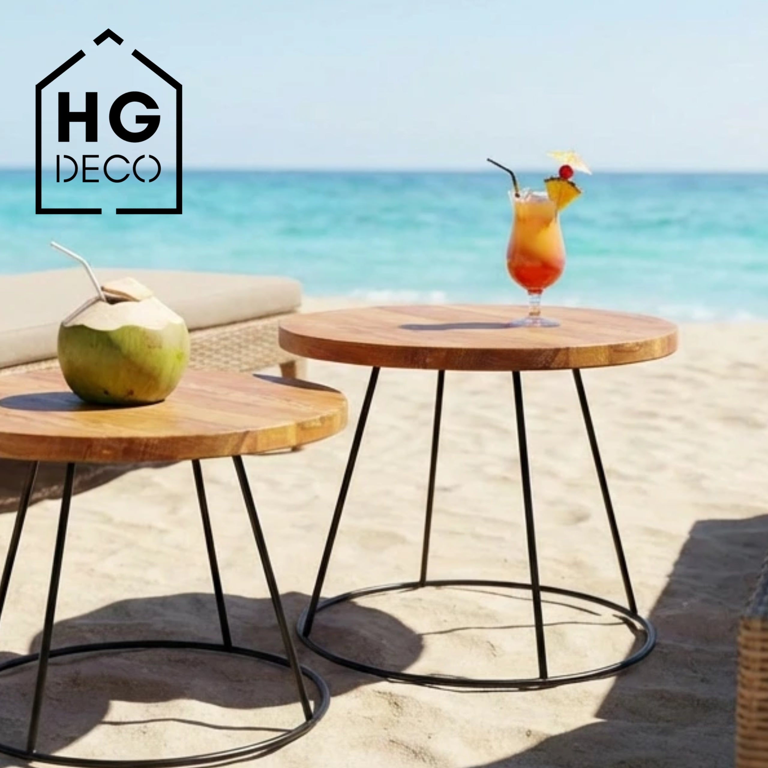 RING 50 cm Black Coffee Table Frame HGDECO